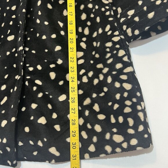 ANTHROPOLOGIE Elevenses Coat Faux Fur Trim Size 10 Black Jacket Cruela Dálmata - Picture 6 of 12